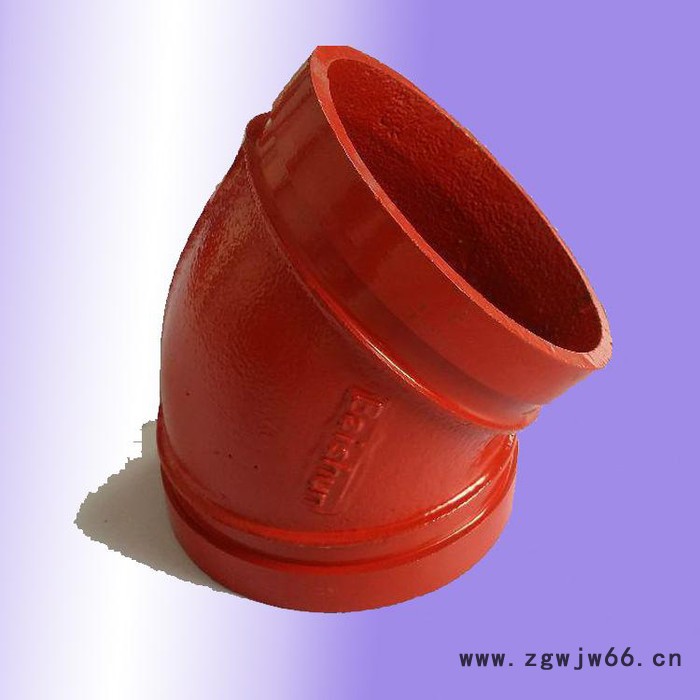 山东百顺沟槽式管件 消防管件 供水管件   45°沟槽弯头 弯头图5