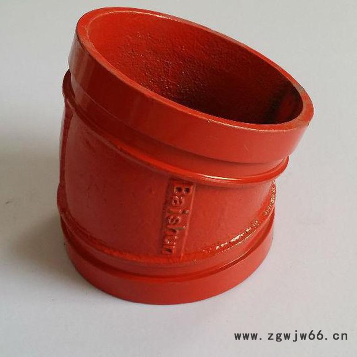 山东百顺沟槽式管件 消防管件 供水管件   45°沟槽弯头 弯头图3