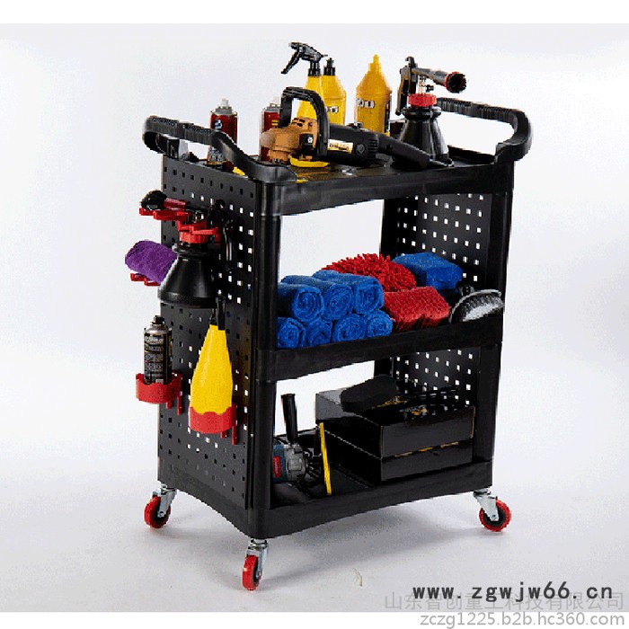 美容工具车 汽修工具车钳工三层维修手 推车重型加厚双层移动图5