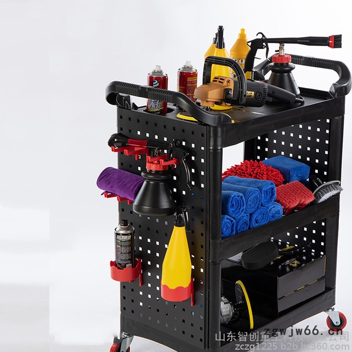 美容工具车 汽修工具车钳工三层维修手 推车重型加厚双层移动图8