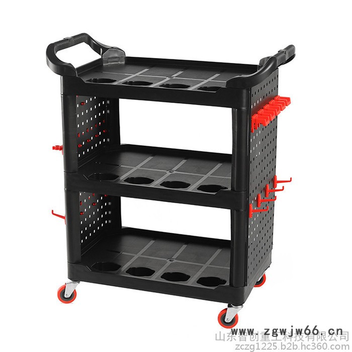 美容工具车 汽修工具车钳工三层维修手 推车重型加厚双层移动图7