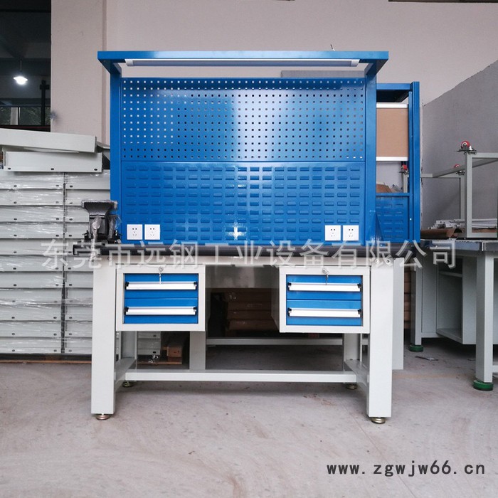 远钢2019新款钳工维修工作台 带挂板检测台 技校学生实验台 东莞厂家批发定制重型流水线工作台图7