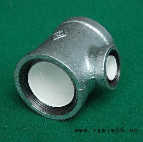 衬塑管件 热镀锌衬塑管件 B型衬塑管件DN 50*15变径三通 饮用水系统专用**产品图3