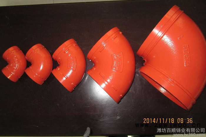 供应消防管件，消防沟槽管件，百顺管件球墨铸铁耐高压弯头图2