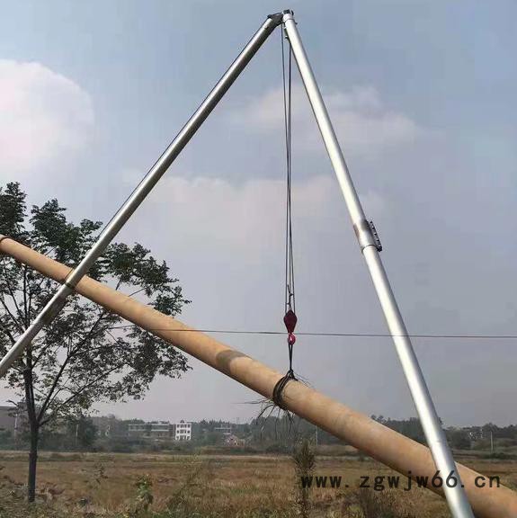 【刻发】铝合金三角抱杆 电线杆起重工具 水泥杆立杆机 加厚人字抱杆图2