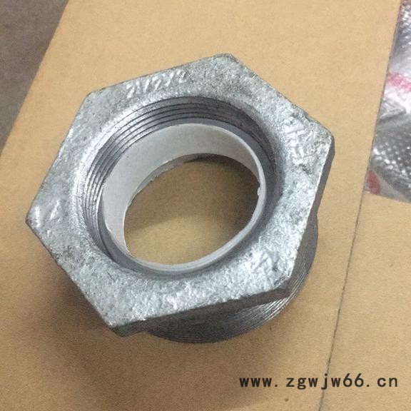 国标热镀锌内衬塑玛钢管件，量大优惠，厂价直销迈克衬塑管件DN65*50衬塑丝接补芯图2