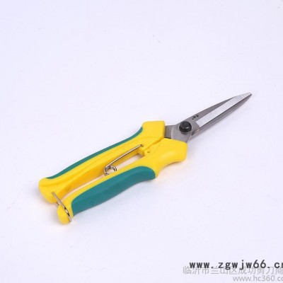 【现货**不锈钢成功园林工具塑柄园艺剪 安全省力果枝剪