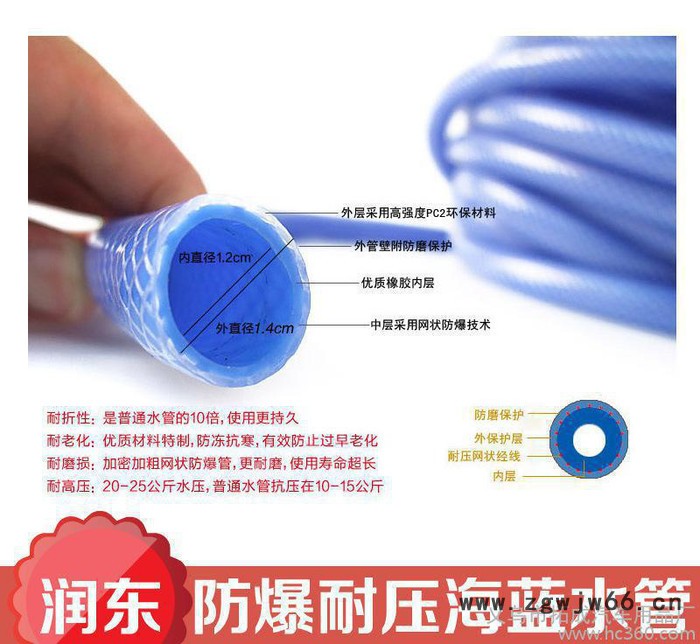 100米**海蓝水管 海蓝花园水管 园林工具洗车/浇花水管 R-24100