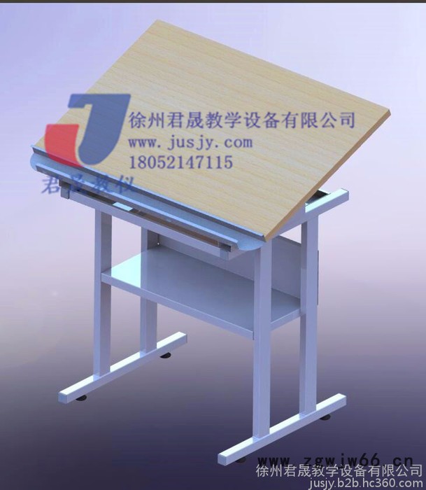 JS-Z7型全钢制实用型绘图桌 学生绘图桌 学生钳工台 学生制图桌 教学钢制绘图桌 钢制制图桌图2