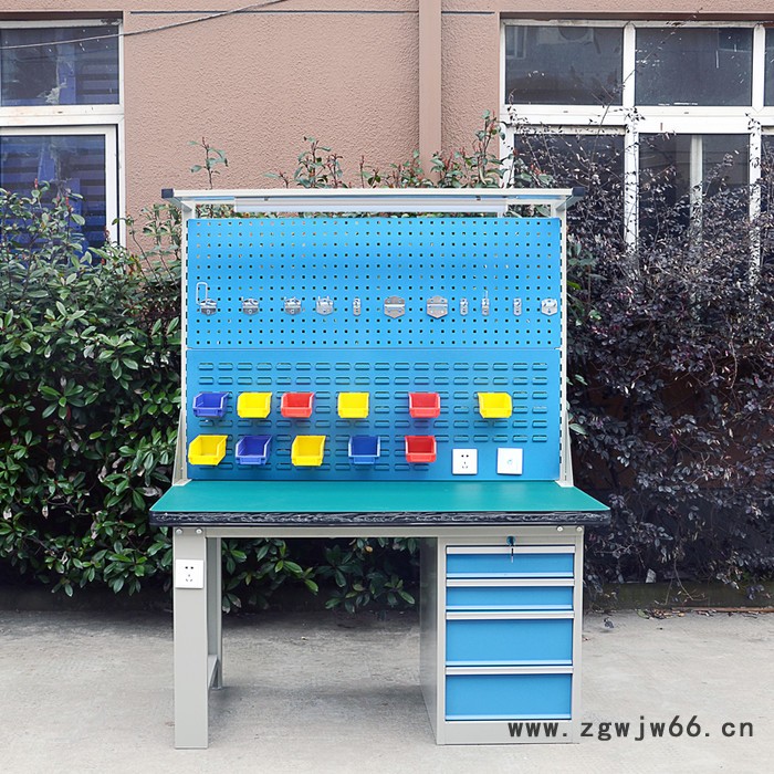 防静电工作台 钳工工作台桌 操作台流水台 车间工作台 抽屉式带背网带灯带开关插座图3