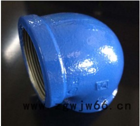 供应迈克涂塑管件 DN80丝接涂塑弯头 蓝色内外涂环氧树脂 **图2