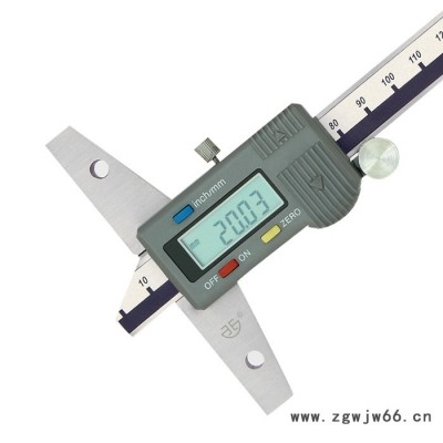 青海青量测量工具电子深度卡尺分辨率0.01mm/0-150mm量程0-300mm淬硬的宽尺座适用于测量深度尺寸