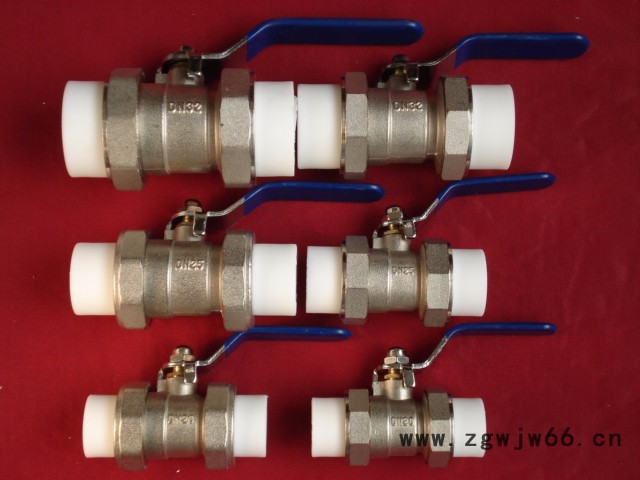 PPR管件 中体双活接铜球阀 铜球铜杆 双活接铜球阀价格图5