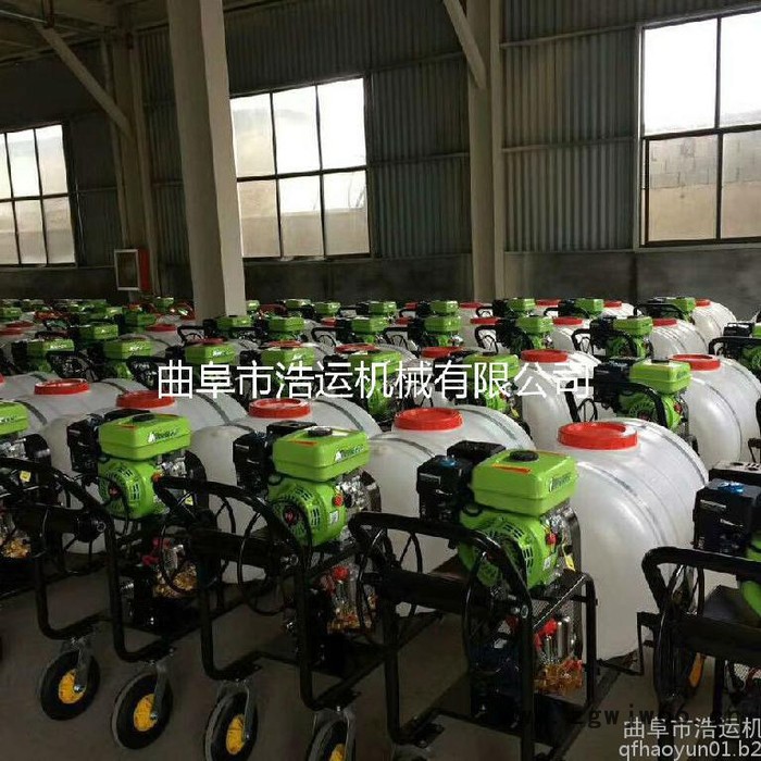 山东曲阜浩运机械工厂双枪自动喷雾手推车式打药机 农田果园拉管作业高压喷枪喷雾器图5