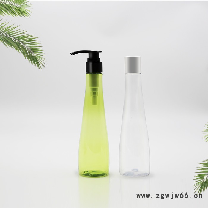 细长 300ml乳液瓶 pet圆柱洗护瓶 手扣式喷枪瓶图2