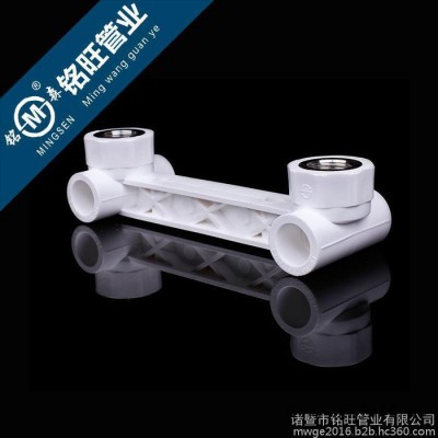 铭旺 厂家 铜内丝双联三通 PPR管件 连体内丝三通