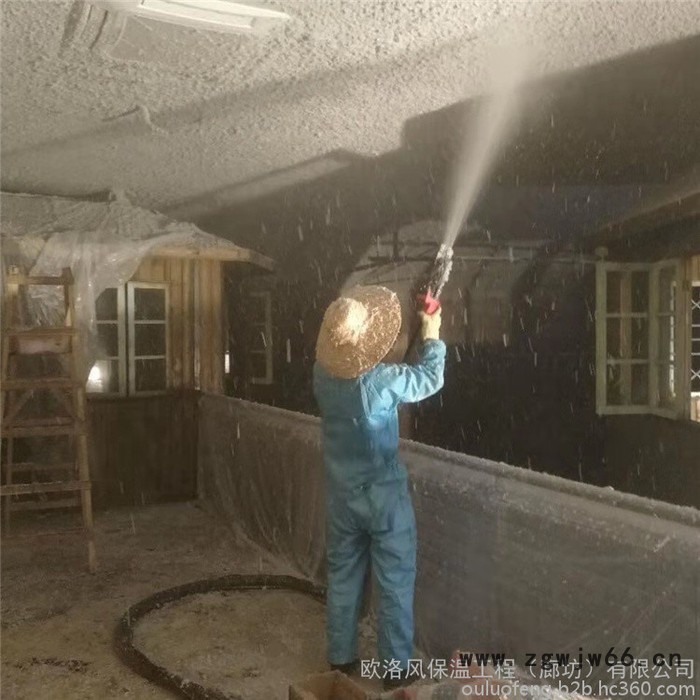 防火玻璃纤维无机喷涂 阻燃无机纤维喷涂 喷涂材料 欧洛风建材 全国施工图6