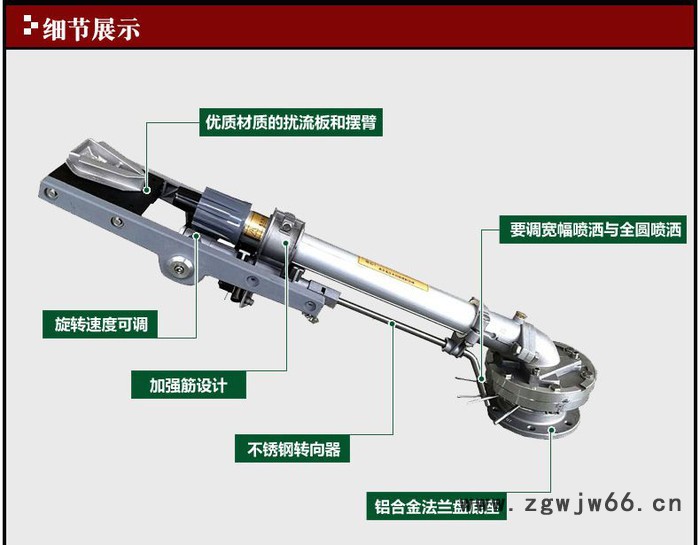 大禹园林灌溉喷枪除尘喷枪垂直摇臂式喷枪图2