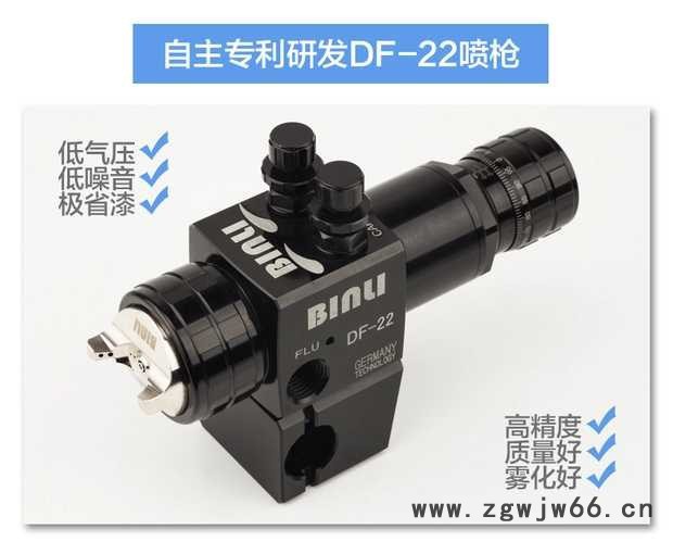 德国宾丽DF-22自动喷枪压送式喷漆枪低压省漆高雾化 微调雾化喷枪图2