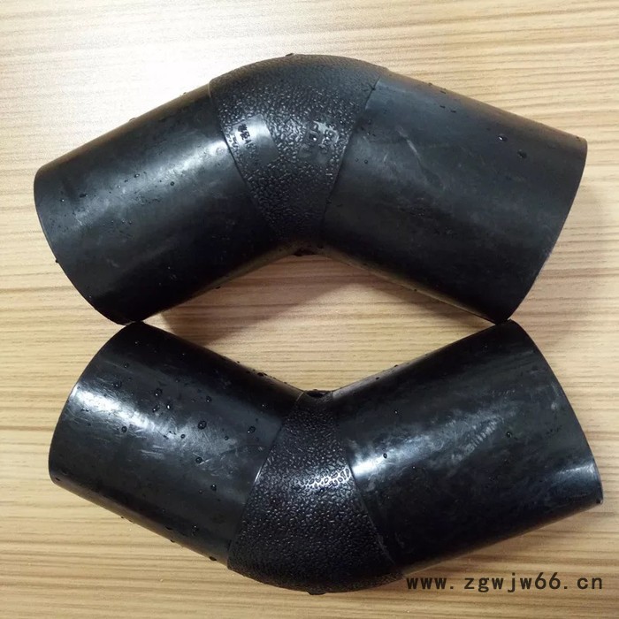 全新料PE水管管件45°弯头对接式管件  悍制热熔对接 45°等径弯头图2