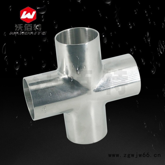 卫生级304不锈钢 焊接四通接头食品级水管等径十字通管件镜面抛光图2