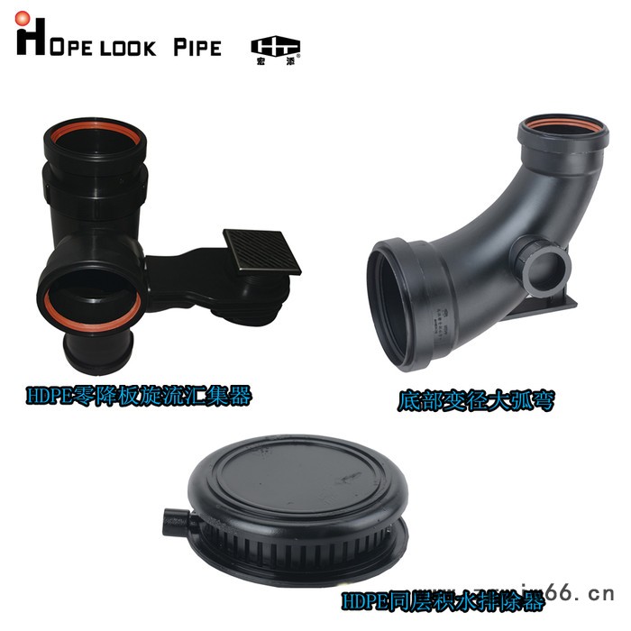 宏添管道HDPE三层静音管同层排水器同层排水三通管件HDPE单页片单立管图3