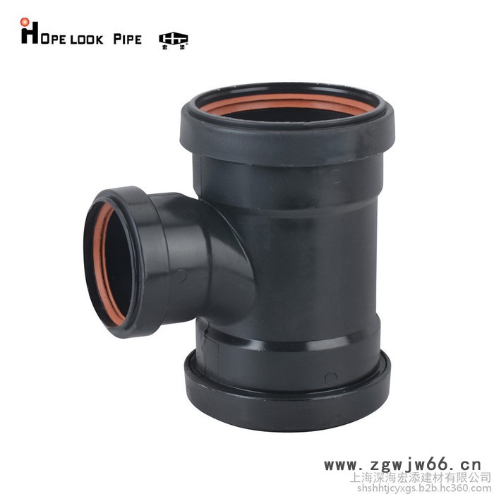 供应宏添PE45度弯头 PE排水管材管件 虹吸排水系统生产厂家 HDPE橡胶圈柔性承插连接排水管HDPE专用管卡图4