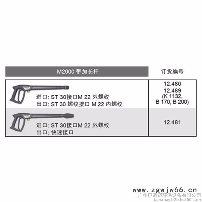 大力神M2000带加长杆喷枪12480 高压水枪 冷水高压清洗机 高压清洗机 进口高压清洗机