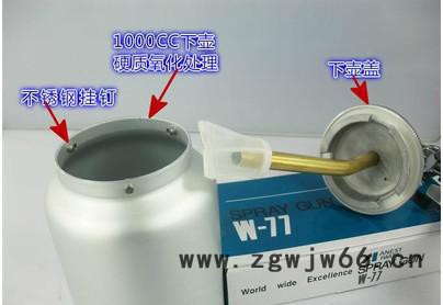 日本岩田W-77家具汽车高雾化底漆乳胶漆油漆喷枪喷漆枪气动喷图2
