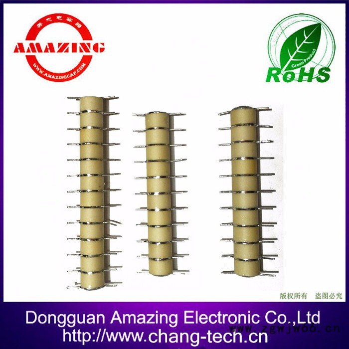 供应美志静电喷涂专用的 CT813-10KV-251K 12级 高压陶瓷电容串 广泛用于金马喷枪的高压模块中图7