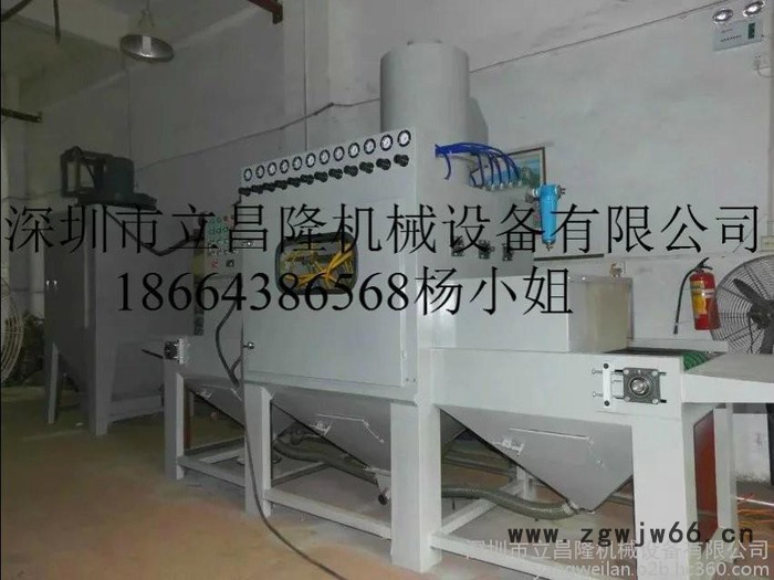 本公司供应立昌隆喷砂机LCL-1200SA-6把喷枪输送式自动喷砂机适用于手机壳笔记本电脑外壳充电宝外壳及其它产品喷砂。图2