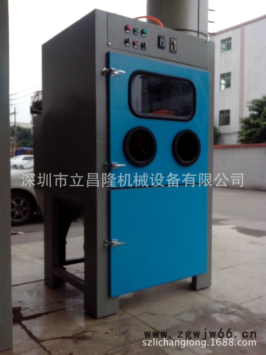 【双喷枪滚筒式自动喷砂机】小件专用立昌隆喷砂机别名:打砂机)图2