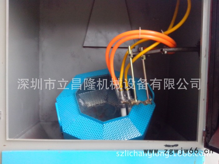 【双喷枪滚筒式自动喷砂机】小件专用立昌隆喷砂机别名:打砂机)图3