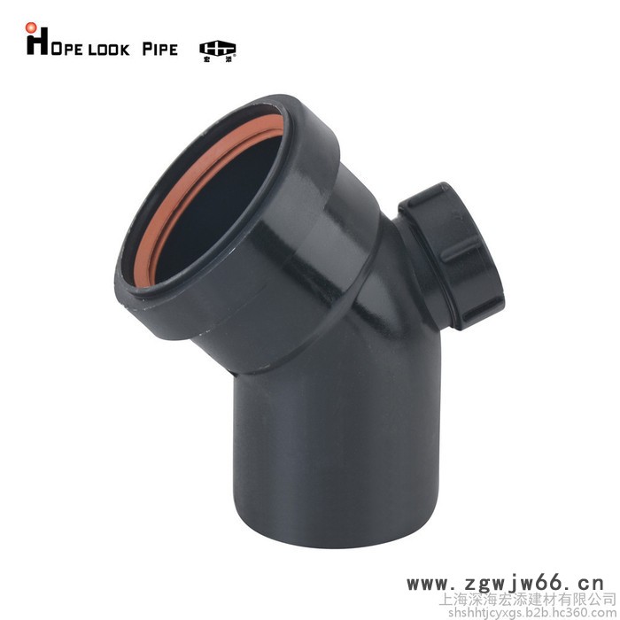 宏添 柔性承插 热熔承插焊接 虹吸同层管件pvc特殊单立管hdpe沟槽连接ppr管水管静音排水管45°斜三通图2