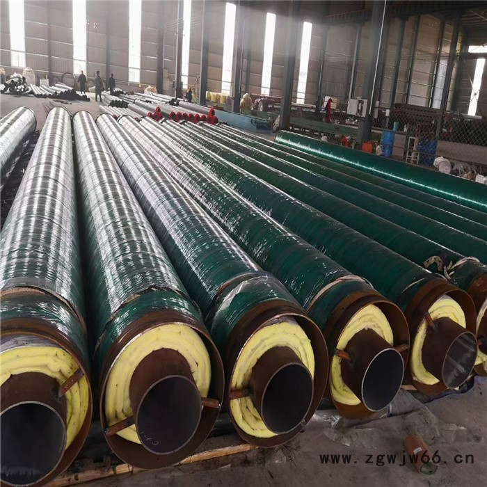 直埋钢套钢蒸汽保温钢管 玻璃棉钢套钢预制保温管 钢套钢管件 拓荣管道图2