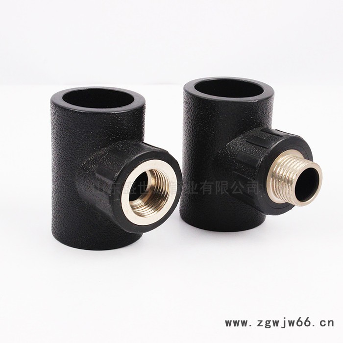 HDPE水管接 pe自来水管承插式外丝三通 外牙三通管件20四分到110图2