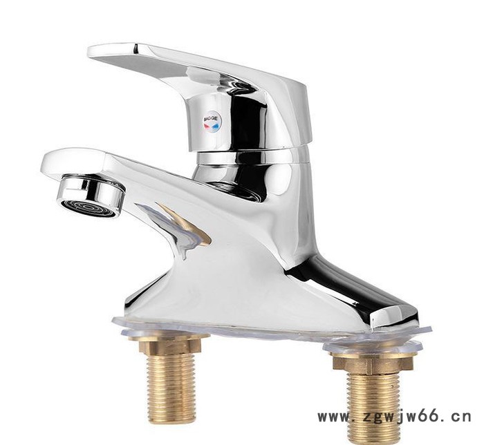水暖五金 新款全铜洗脸台盆混水龙头 浴室双联精致面盆龙头图2