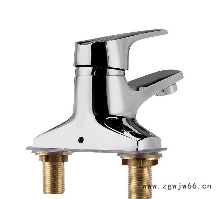 水暖五金 新款全铜洗脸台盆混水龙头 浴室双联精致面盆龙头图3