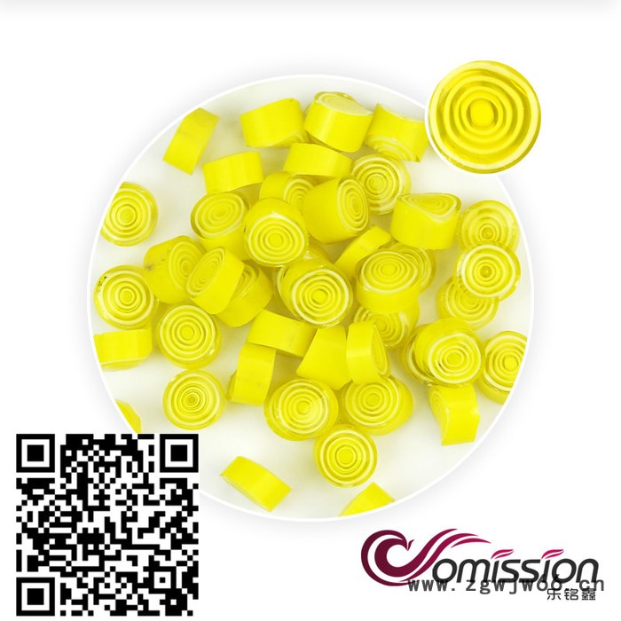 曼德1707006-2-5DIY工具刀具50克装热熔琉璃玻璃块黄颜色大圈图案千花微波窑炉玻璃图2