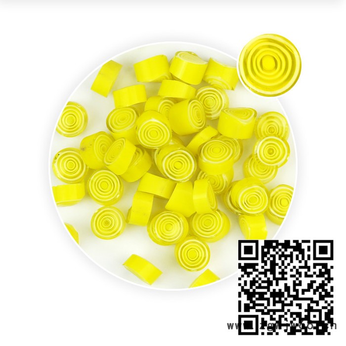 曼德1707006-2-5DIY工具刀具50克装热熔琉璃玻璃块黄颜色大圈图案千花微波窑炉玻璃图3