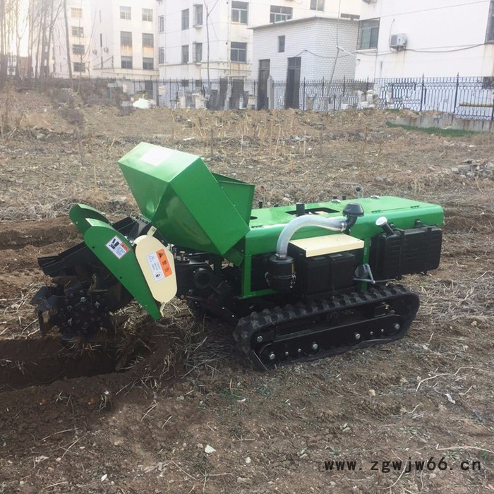 锰钢打造刀具果园开沟施肥回填机  富兴果树土杂肥开沟回填机 履带自走式微耕机图3