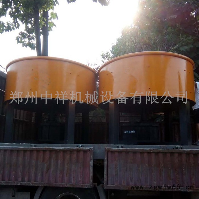耐火材料平口轮碾搅拌机 加厚后桥减速机轮碾机 砂浆轮碾机图2
