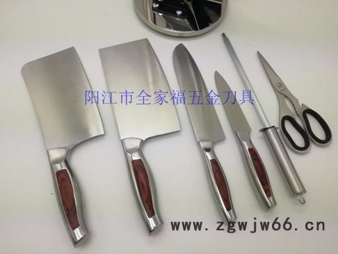 阳江不锈**具 亚克力可旋转套装菜刀七件套Q -7802 厂家批发礼品套刀图5