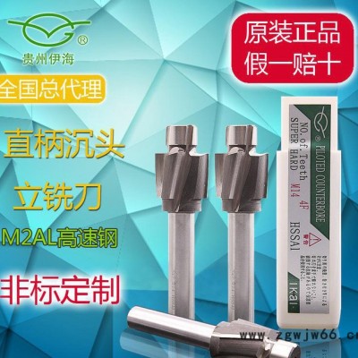 高速钢全磨制直柄定制数控刀具沉孔钻沉头刀平底锪钻唧咀刀铣刀