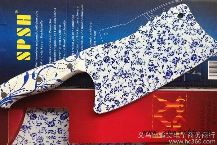 跑江湖新产品 青花瓷菜刀 刀具 切砍两用刀 冰点刀 钨**图3