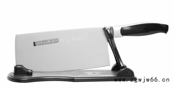 阳江十八子作不锈钢菜刀 锋利厨房刀具 黑狐切片刀 送刀架S2703-B图2