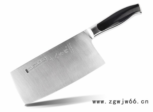 阳江十八子作不锈钢菜刀 锋利厨房刀具 黑狐切片刀 送刀架S2703-B图4