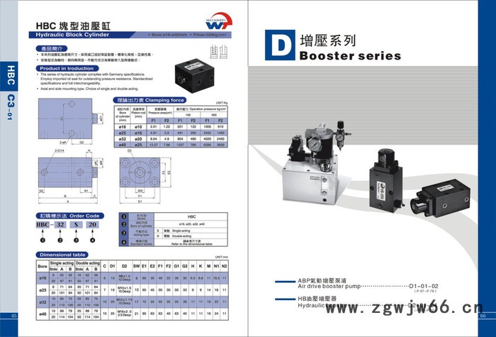 杭州沃田HBC块型油压缸其他刀具/夹具