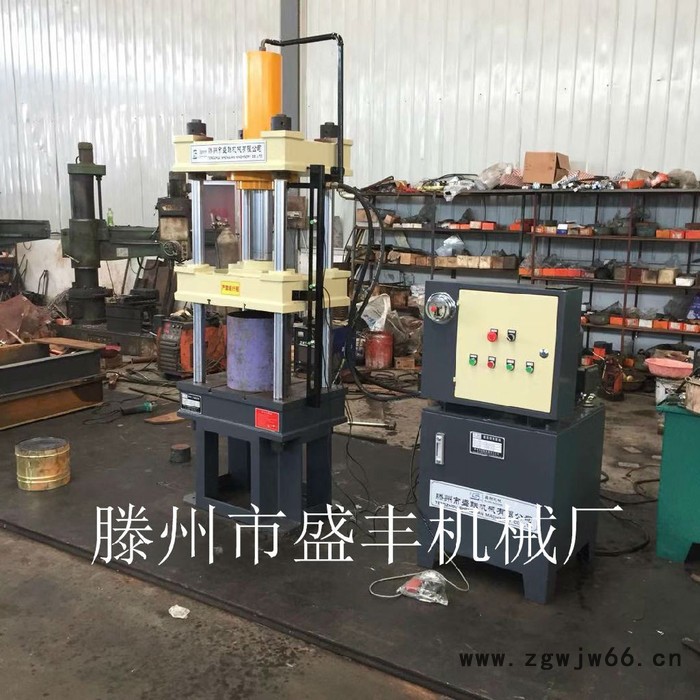 供应滕州盛丰100T四柱三梁液压机，粉末成型100吨耐火材料四柱油压机图2