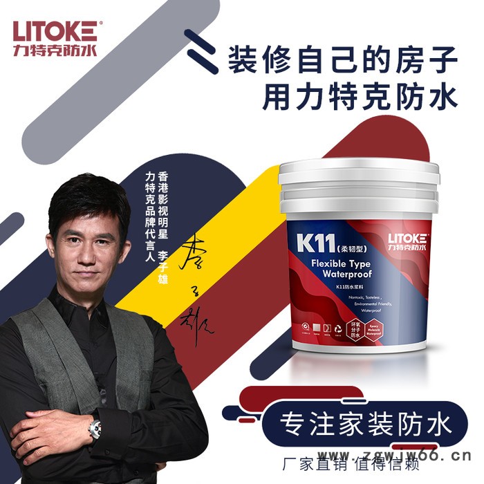 防水涂料K11柔韧型彩色厨卫防水材料 装修自己的房子用力特克防水 力特克防水涂料图2